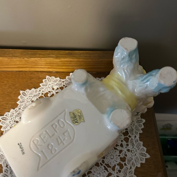 Vintage RELPO #1847 Lamb Alphabet Block Wagon Nursery Flower Planter Japan - Picture 7 of 13